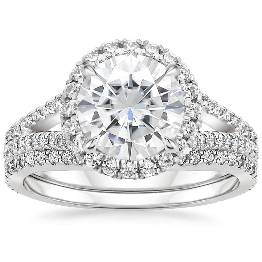 18KW Moissanite Fortuna Diamond Bridal Set (2/3 ct. tw.), top view