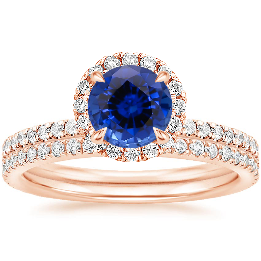 14KR Sapphire Waverly Diamond Bridal Set (2/3 ct. tw.), top view