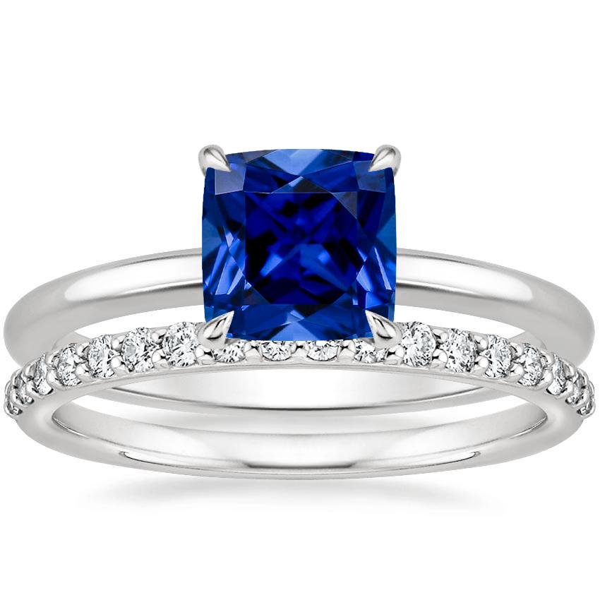 14K White Gold Elodie Ring with Petite Shared Prong Diamond Ring (1/4 ct. tw.)