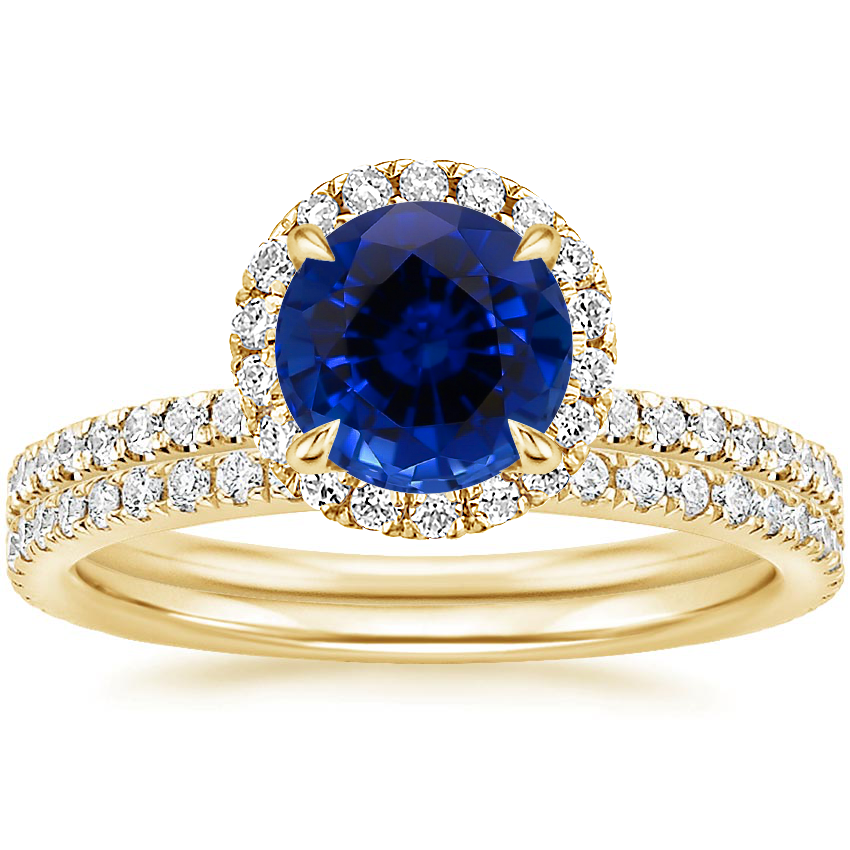 18KY Sapphire Waverly Diamond Bridal Set (2/3 ct. tw.), top view