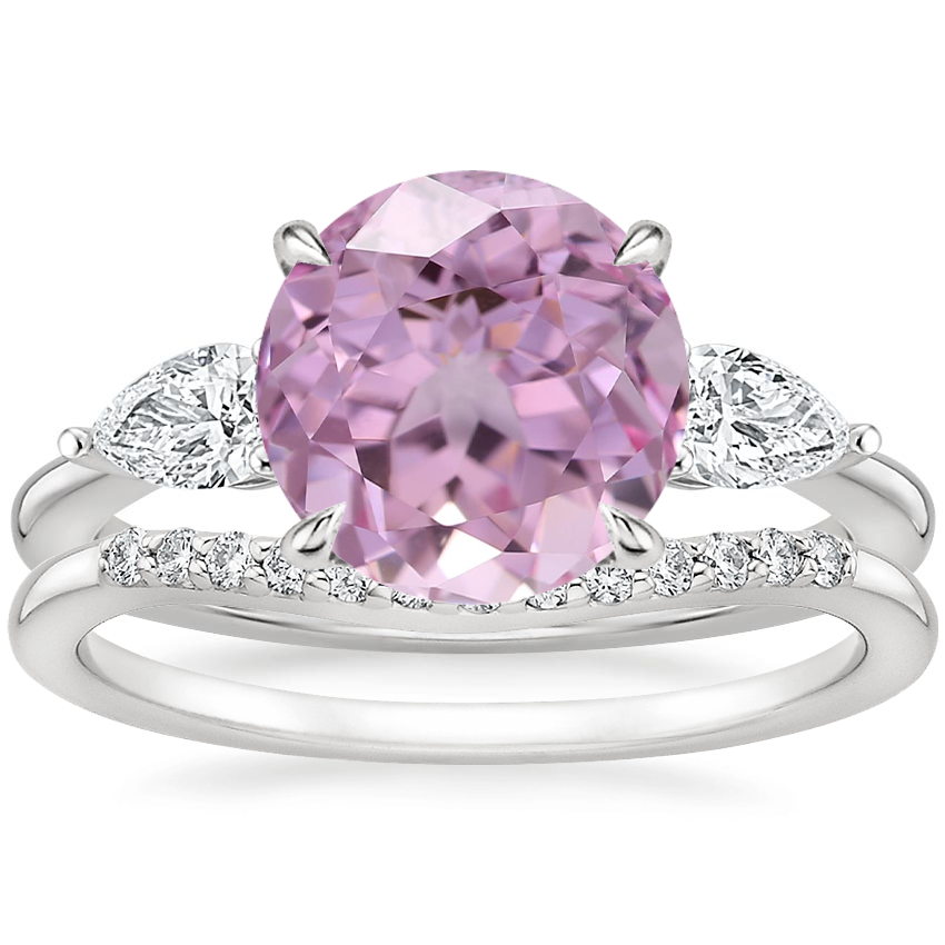 Platinum Opera Diamond Ring with Petite Curved Diamond Ring (1/10 ct. tw.)