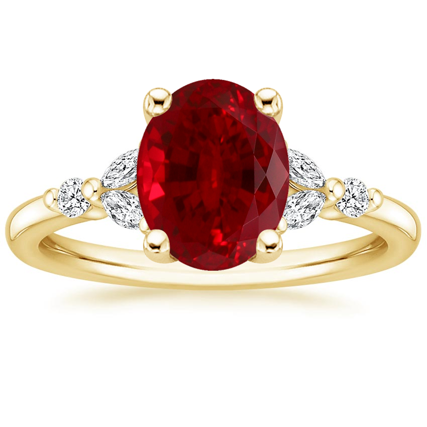 18K Yellow Gold Verbena Diamond Ring, large top view