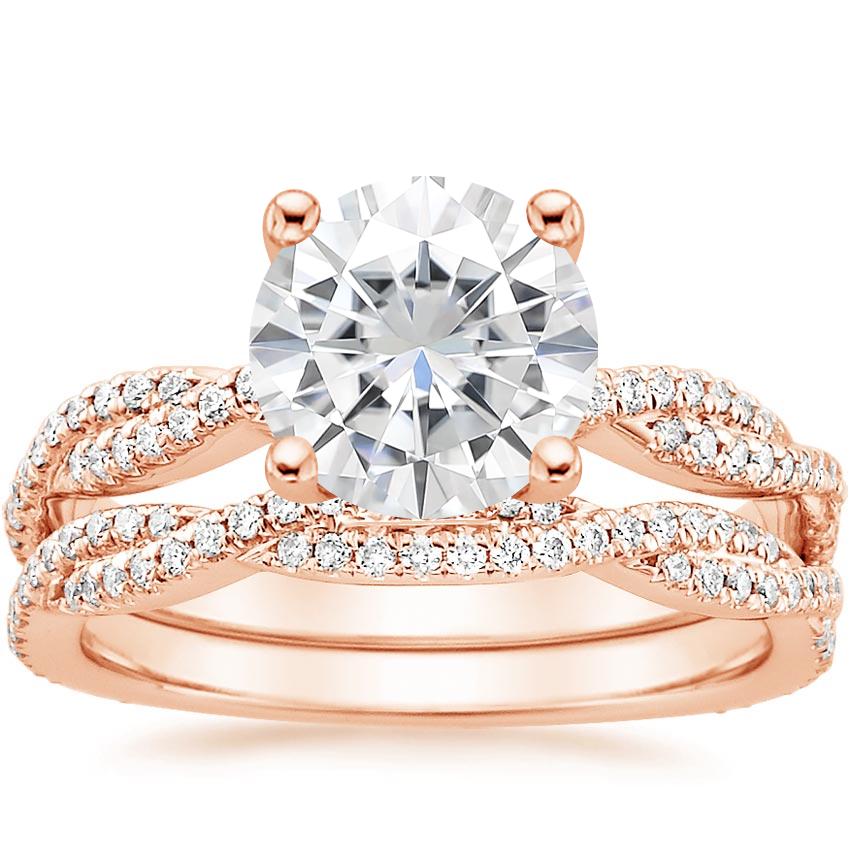 14KR Moissanite Petite Luxe Twisted Vine Bridal Set (1/2 ct. tw.), top view