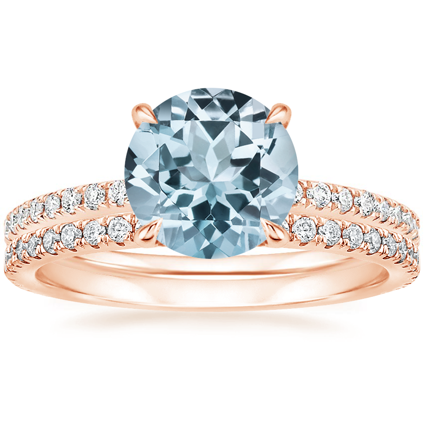 14K Rose Gold Luxe Perfect Fit Diamond Ring (1/4 ct. tw.) with Luxe Sia Diamond Open Ring (1/5 ct. tw.)