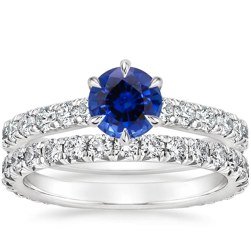 18KW Sapphire Luxe Sienna Diamond Bridal Set (1 1/8 ct. tw.), top view