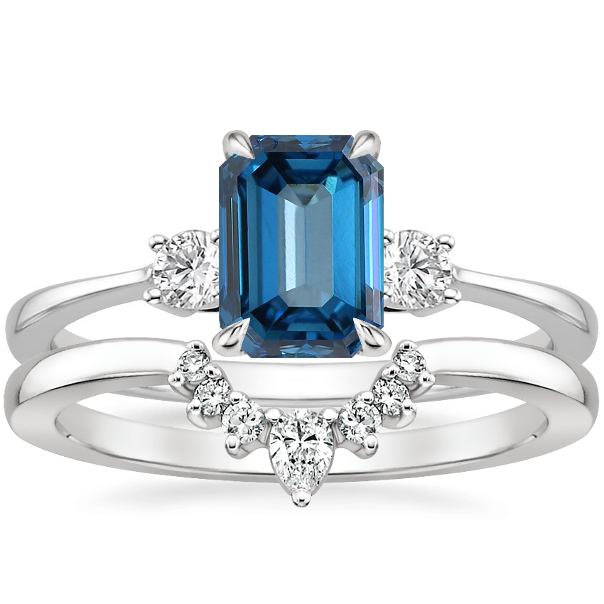 Platinum Selene Diamond Ring with Lunette Diamond Ring