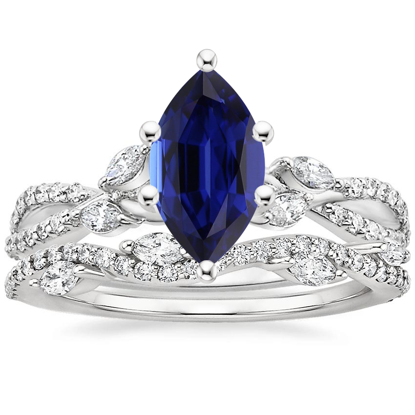 18K White Gold Luxe Willow Diamond Ring (1/4 ct. tw.) with Luxe Winding Willow Diamond Ring (1/4 ct. tw.)