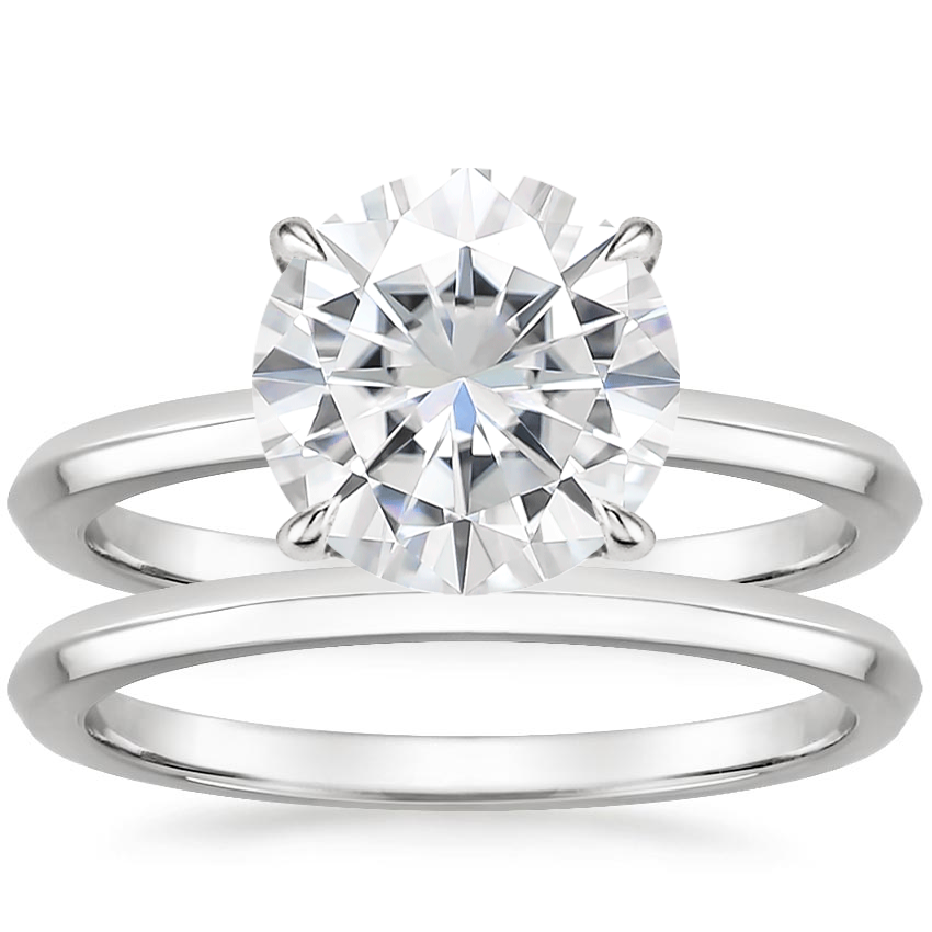 PT Moissanite Hazel Bridal Set, top view