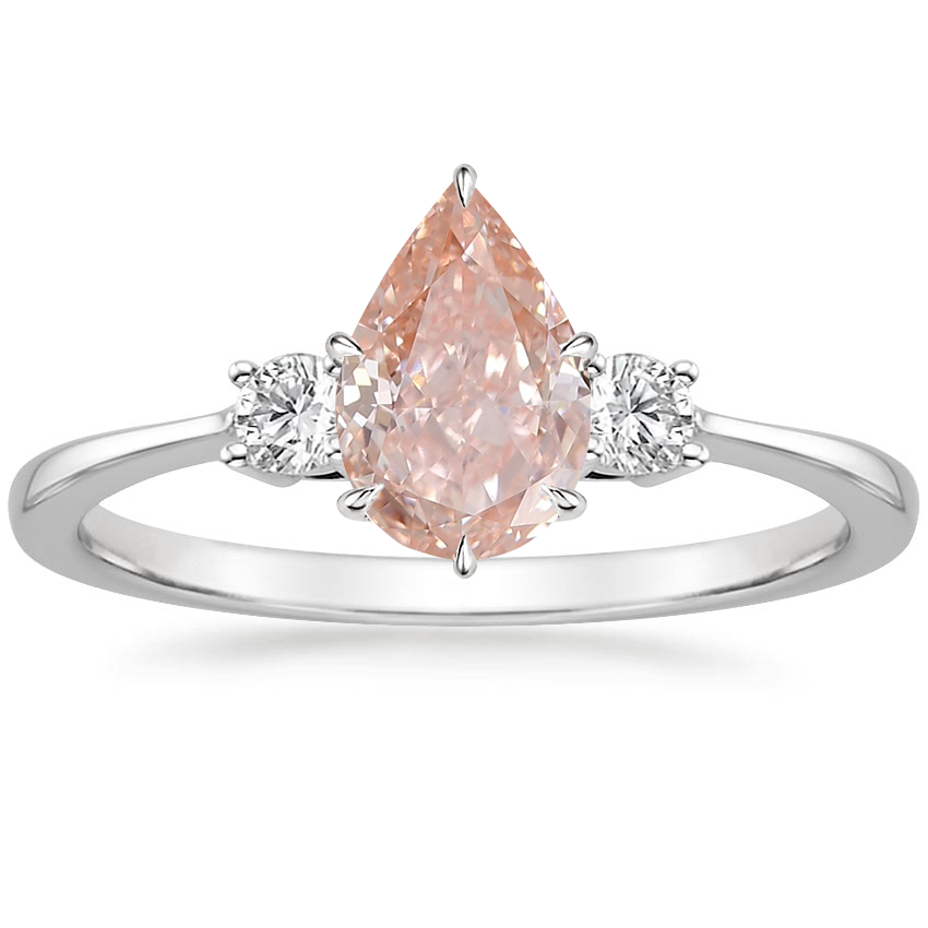 Platinum Petite Selene Three Stone Diamond Ring (1/10 ct. tw.), large top view