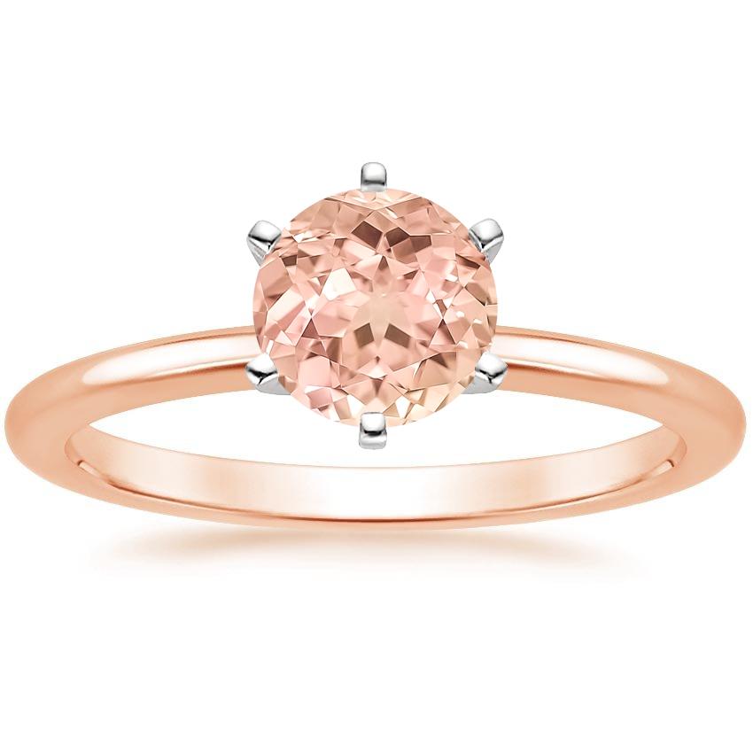 14K Rose Gold Six-Prong Petite Comfort Fit 1.5mm Solitaire Ring, large top view