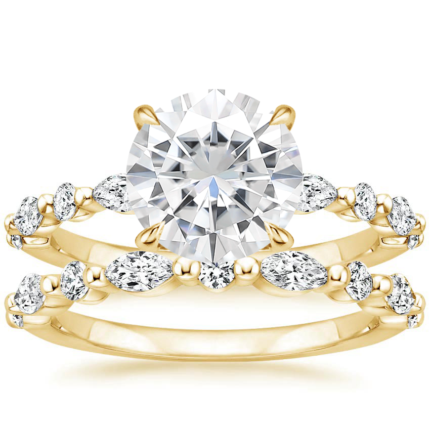 18KY Moissanite Versailles Diamond Bridal Set (3/4 ct. tw.), top view