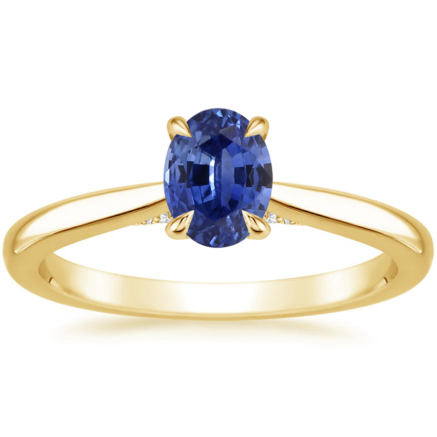18K Yellow Gold Dawn 1.5mm Diamond Ring, large top view