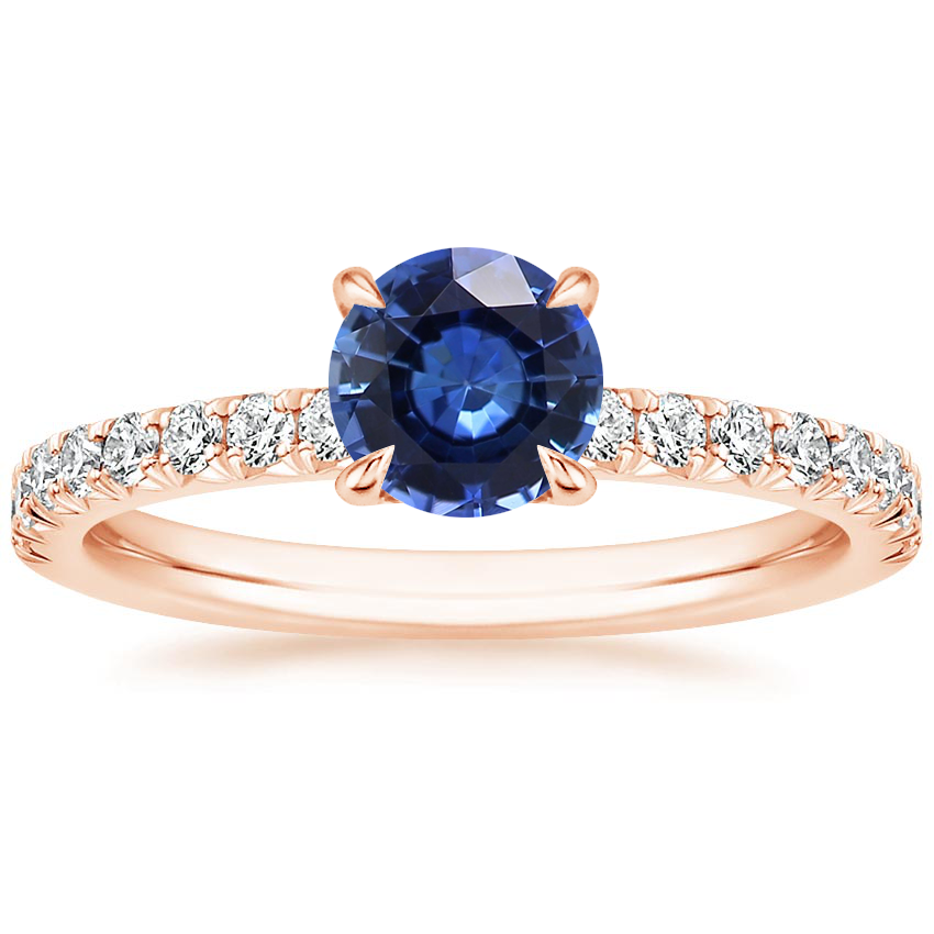 14K Rose Gold Amelie Half Coverage Diamond Ring, large top view