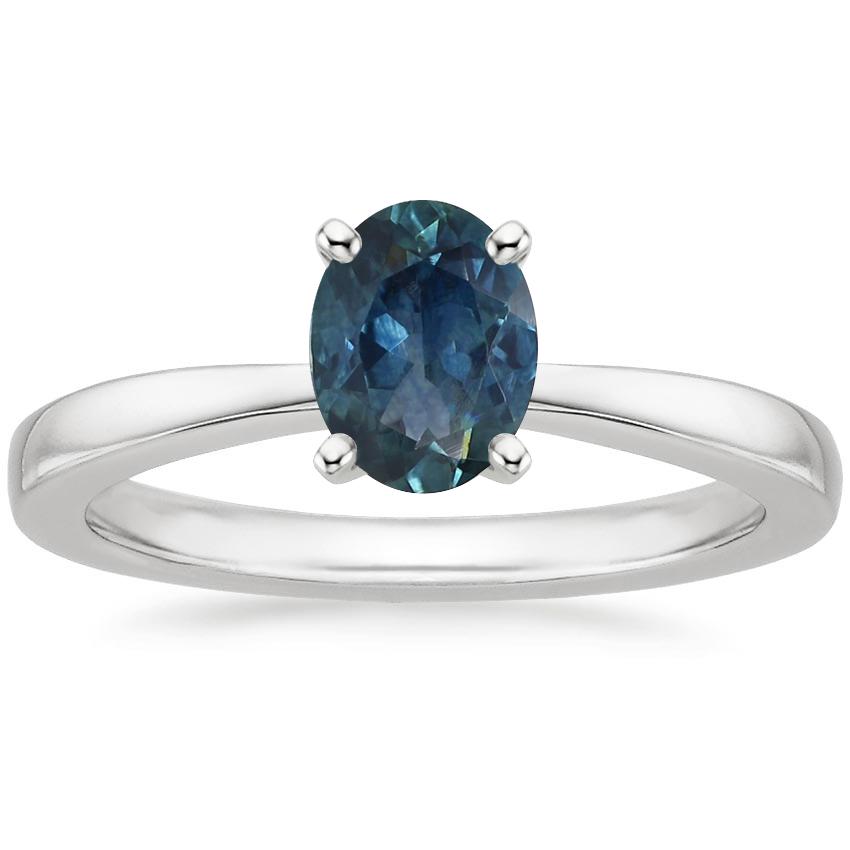 Platinum Petite Taper Solitaire Ring, large top view