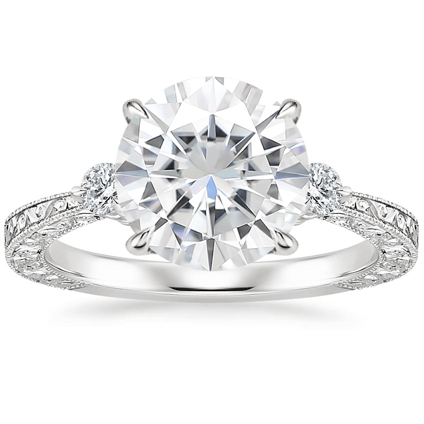 Moissanite Bristol Diamond Ring in 18K White Gold