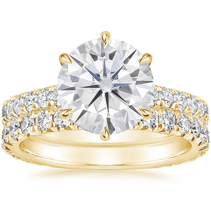 18KY Moissanite Luxe Sienna Diamond Bridal Set (1 1/8 ct. tw.), top view