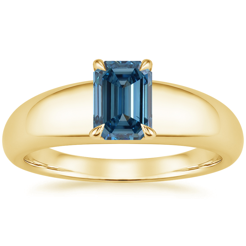 18K Yellow Gold Adrian Solitaire Ring, large top view