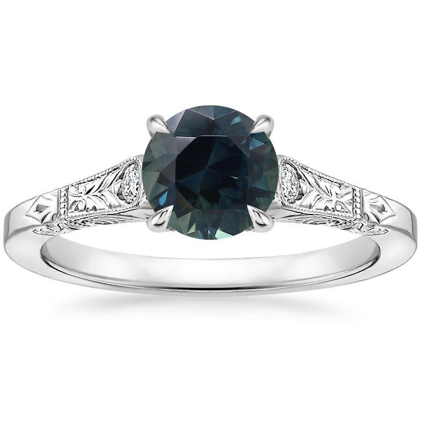 Sapphire Valentina Diamond Ring in 14K White Gold