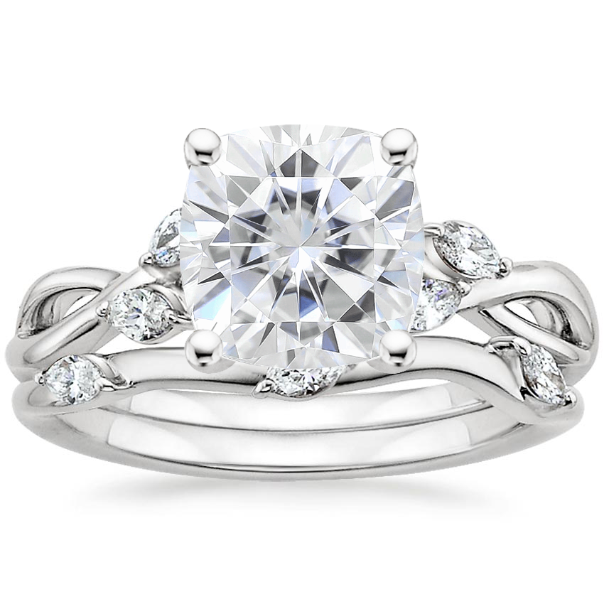 PT Moissanite Willow Bridal Set (1/4 ct. tw.), top view