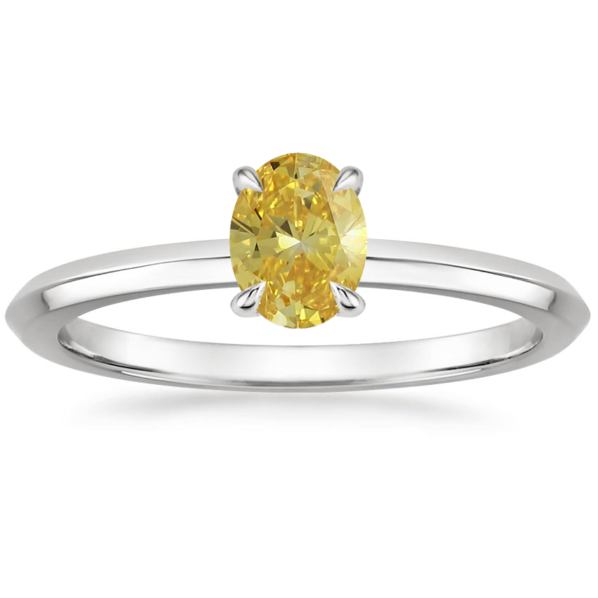 18K White Gold Hazel Solitaire Ring, large top view