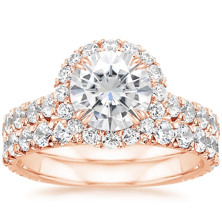 14KR Moissanite Luxe Sienna Halo Diamond Bridal Set (1 3/8 ct. tw.), top view