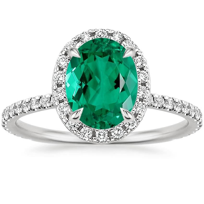 Platinum Waverly Halo Diamond Ring (1/2 ct. tw.), large top view