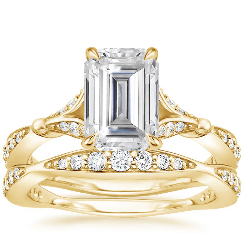 18KY Moissanite Zinnia Diamond Bridal Set (1/2 ct. tw.), top view