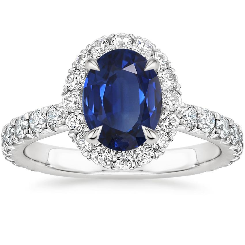 Sapphire Estelle Diamond Ring (3/4 ct. tw.) in 18K White Gold