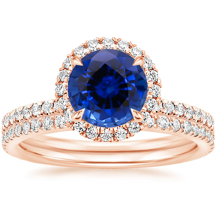 14KR Sapphire Waverly Diamond Bridal Set (2/3 ct. tw.), top view