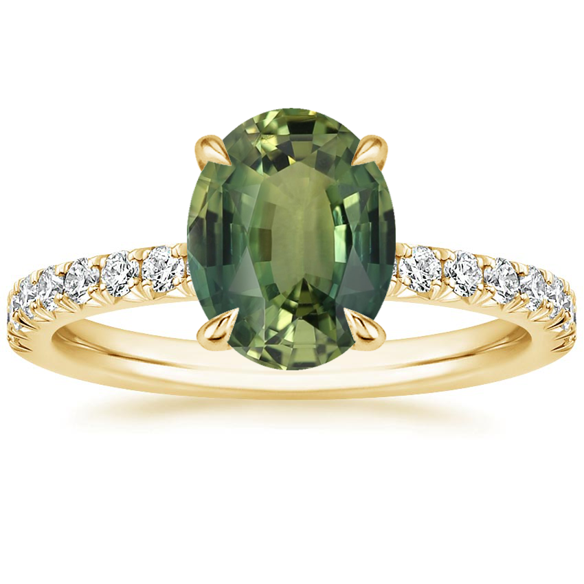 18K Yellow Gold Amelie Half Coverage Diamond Ring, large top view