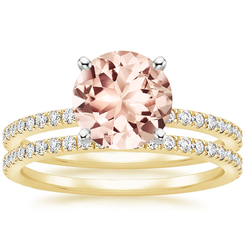 18KY Morganite Luxe Ballad Bridal Set (1/2 ct. tw.), top view