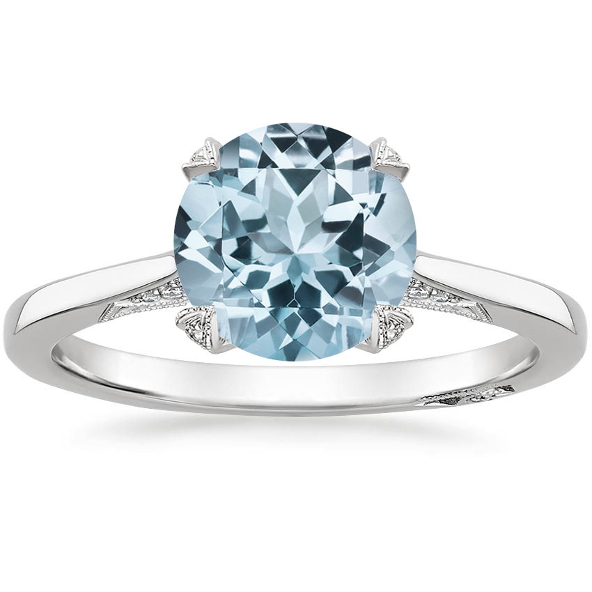 Aquamarine Simply Tacori Diamond Ring (1/8 ct. tw.) in Platinum