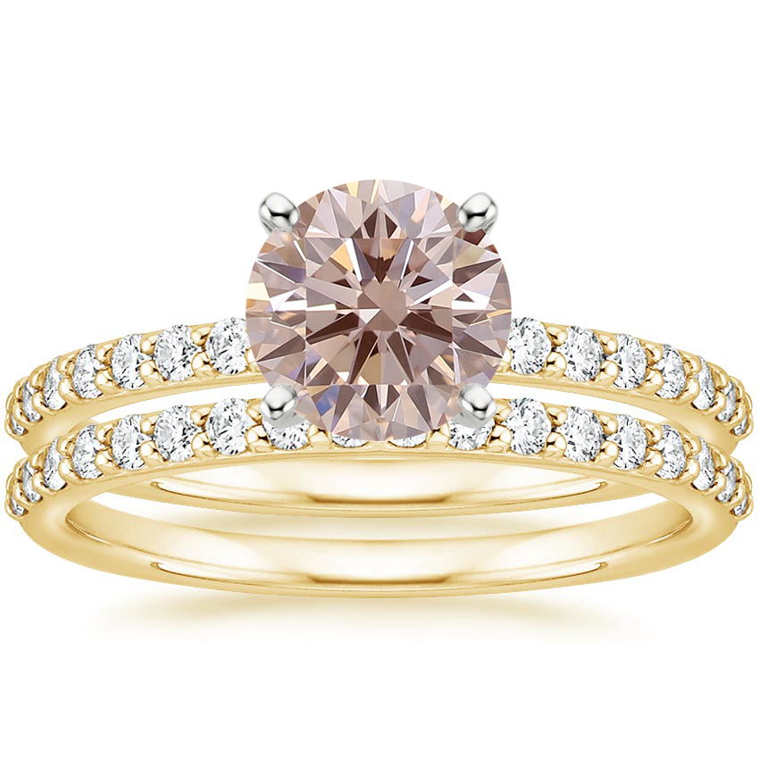 18K Yellow Gold Petite Shared Prong Bridal Set (1/2 ct. tw.)