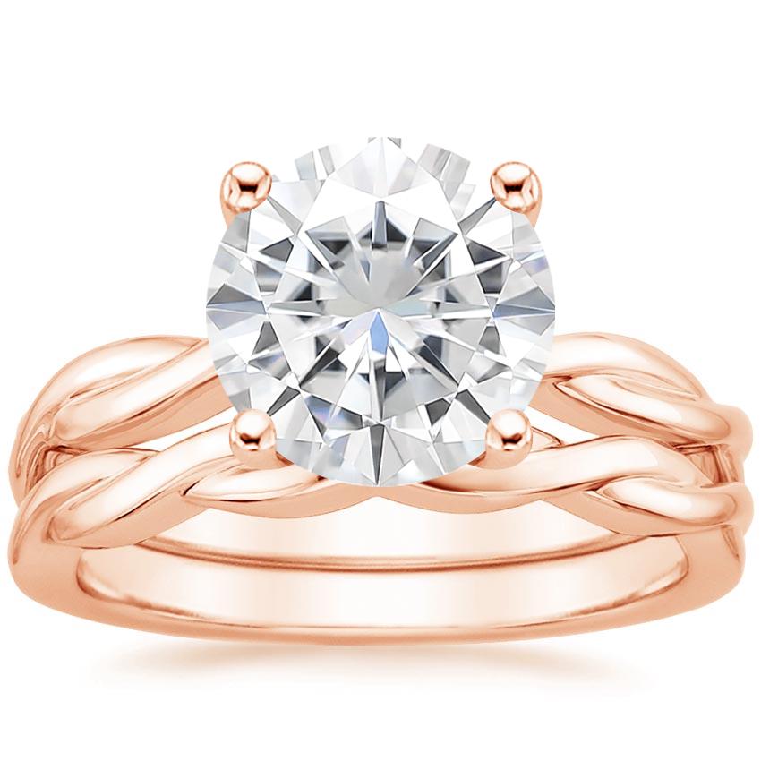 14KR Moissanite Twisted Vine Bridal Set, top view