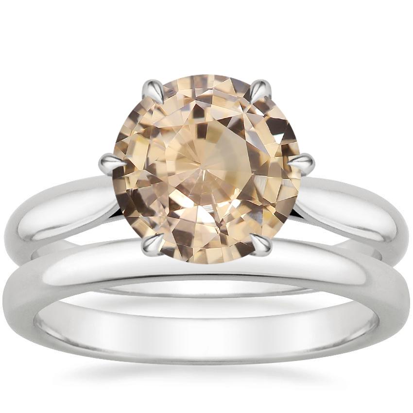 18K White Gold Catalina Ring with 2.5mm Comfort Fit Wedding Ring