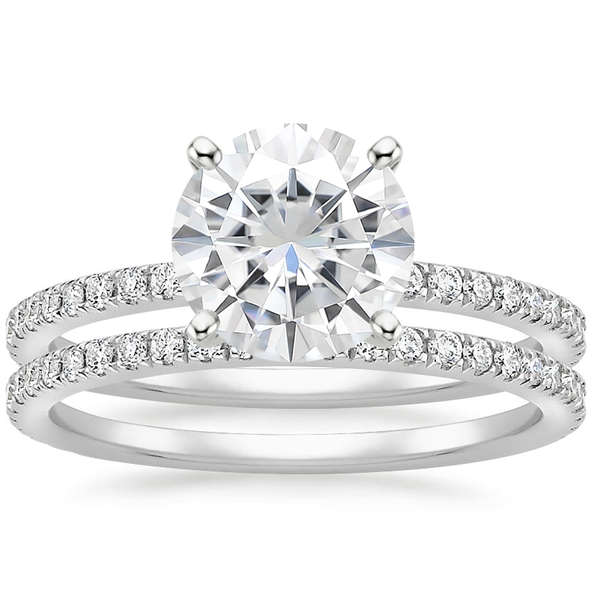 18KW Moissanite Luxe Ballad Bridal Set (1/2 ct. tw.), top view