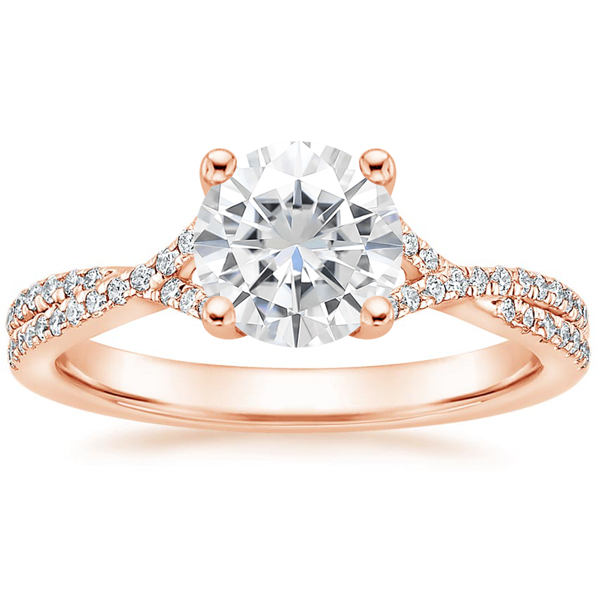 Rose Gold Moissanite Serenity Diamond Ring