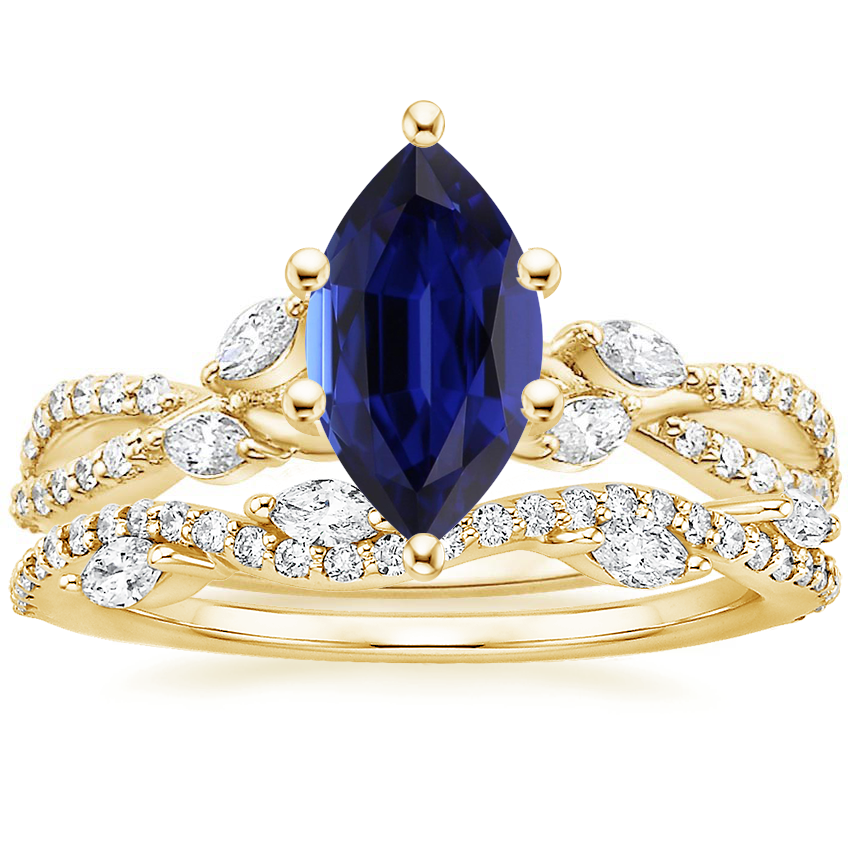 18K Yellow Gold Luxe Willow Diamond Ring (1/4 ct. tw.) with Luxe Winding Willow Diamond Ring (1/4 ct. tw.)