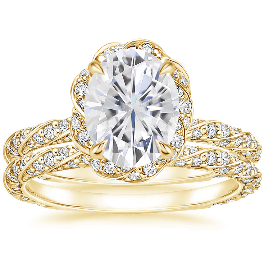 18KY Moissanite Nova Diamond Bridal Set (3/4 ct. tw.), top view