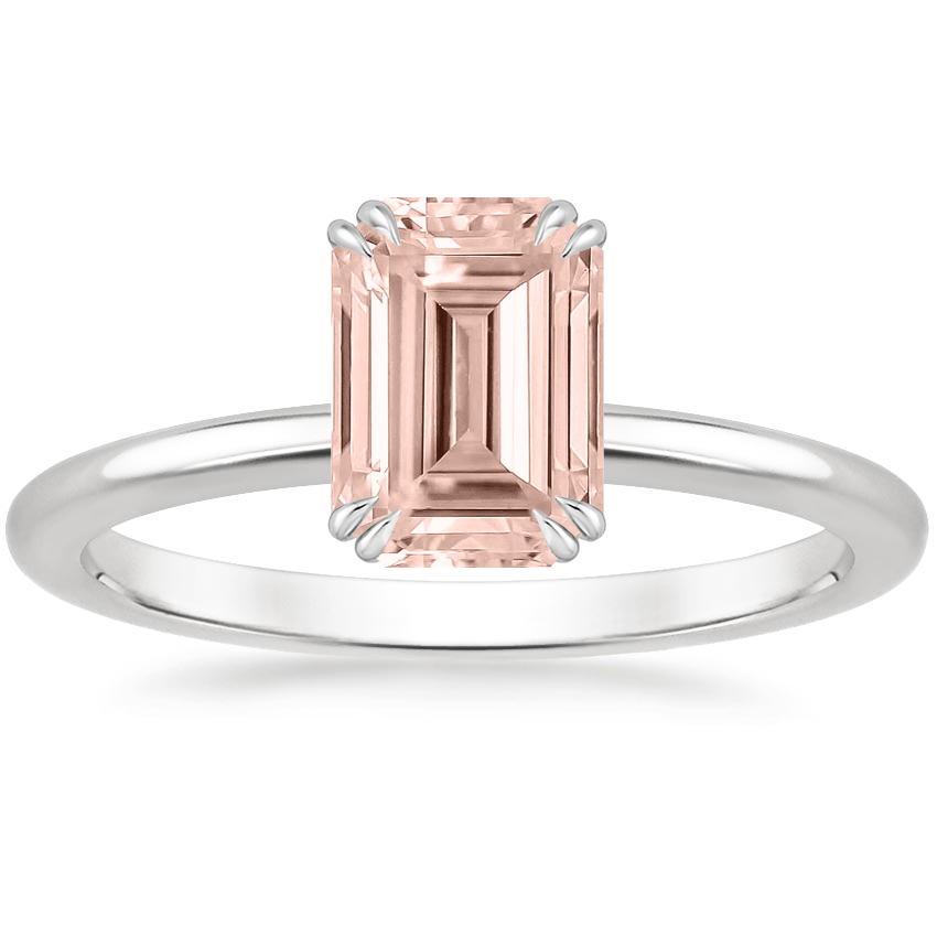 18K White Gold Aveline Solitaire Ring, large top view