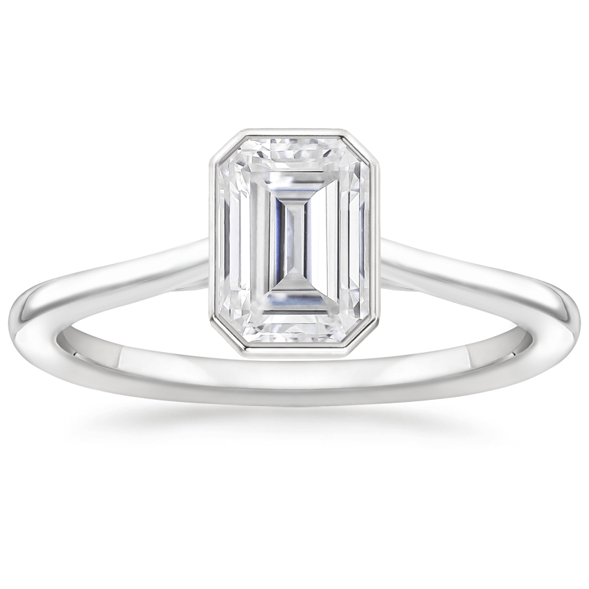 18K White Gold Petite Luna 1.5mm Bezel Ring, large top view