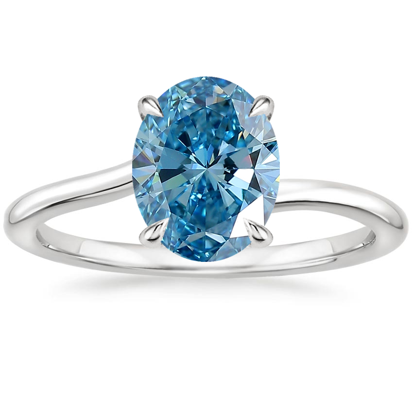 18K White Gold Monsella Solitaire Ring, large top view