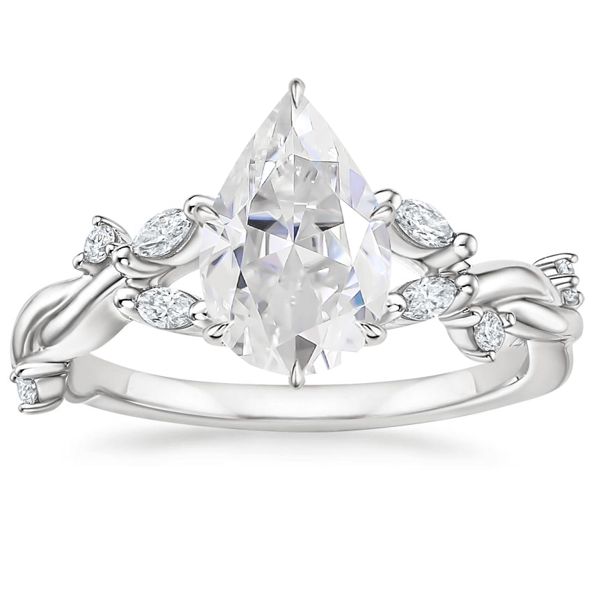 18K White Gold Azalea Twist Diamond Ring, large top view