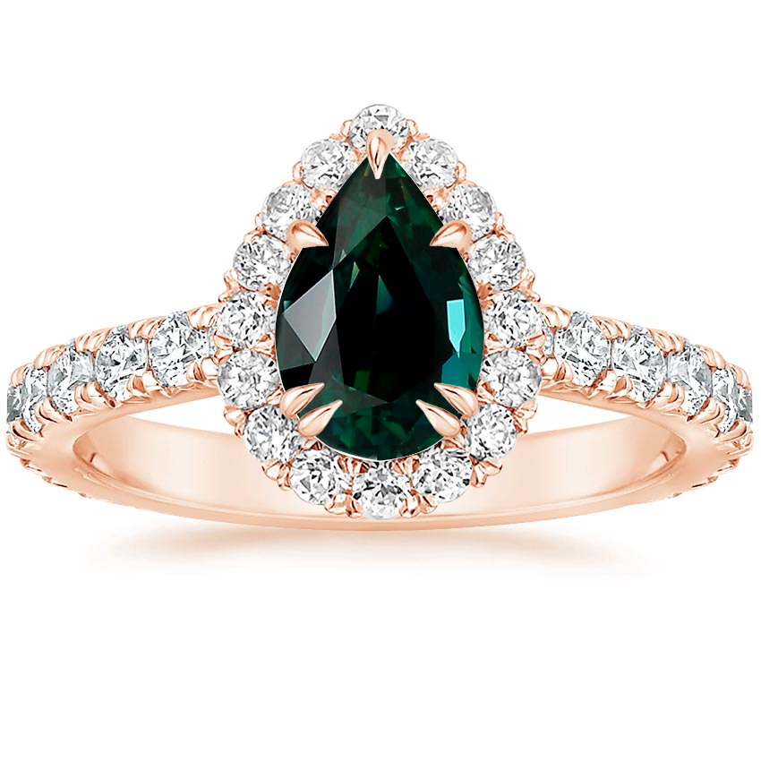 14K Rose Gold Sienna Halo Three-Quarter Coverage Diamond Ring (3/4 ct. tw.), large top view