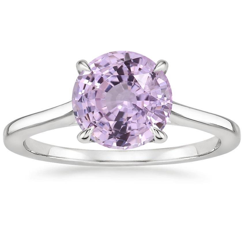 18K White Gold 1.4mm Provence Solitaire Ring, large top view