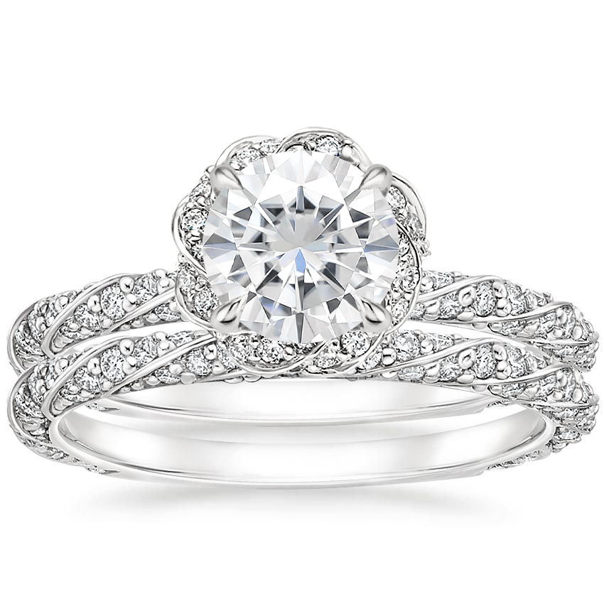 18KW Moissanite Nova Diamond Bridal Set (3/4 ct. tw.), top view