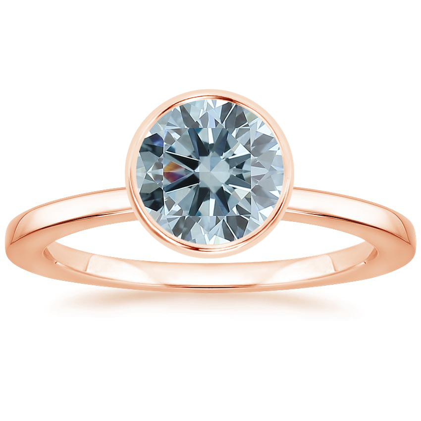 14K Rose Gold Noemi Bezel Ring, large top view