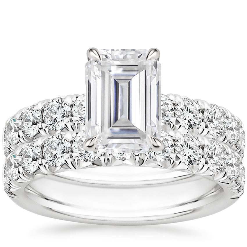 18KW Moissanite Ellora Diamond Bridal Set, top view