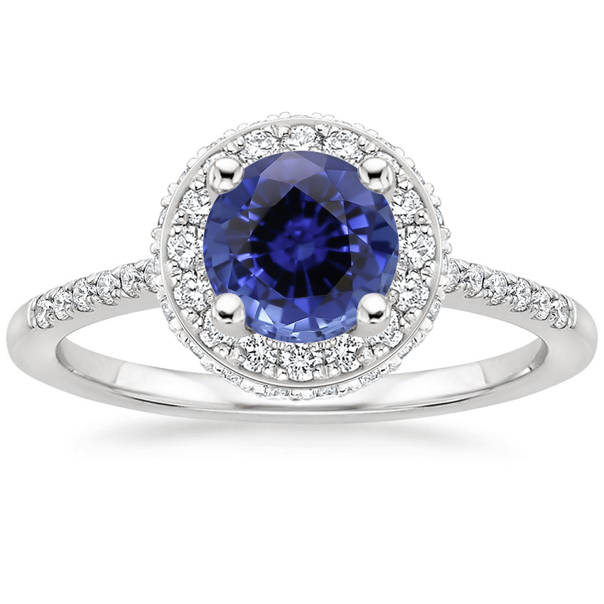 Sapphire Audra Diamond Ring in 18K White Gold