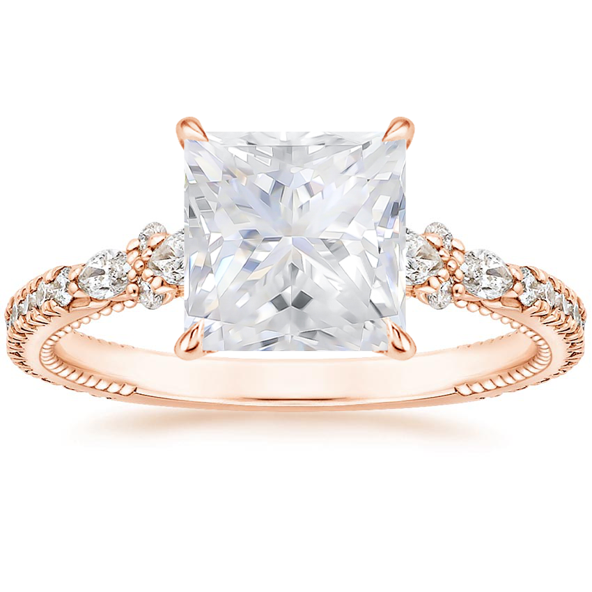 Moissanite Primrose Diamond Ring in 14K Rose Gold